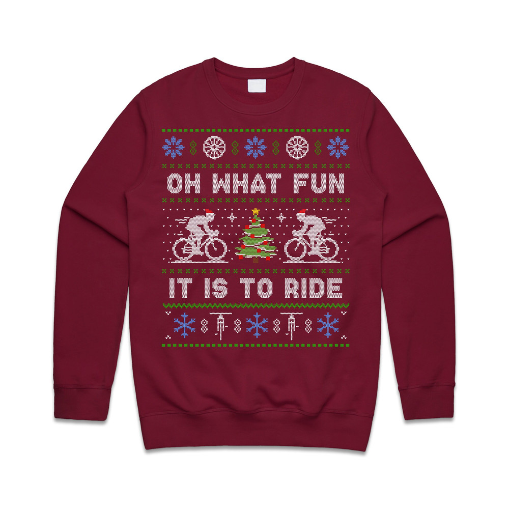 Cycling Oh What Fun It Is To Ride Jumper Sweater Sweatshirt Christmas Bicycle Cycle Gift Xmas - 2.jpg