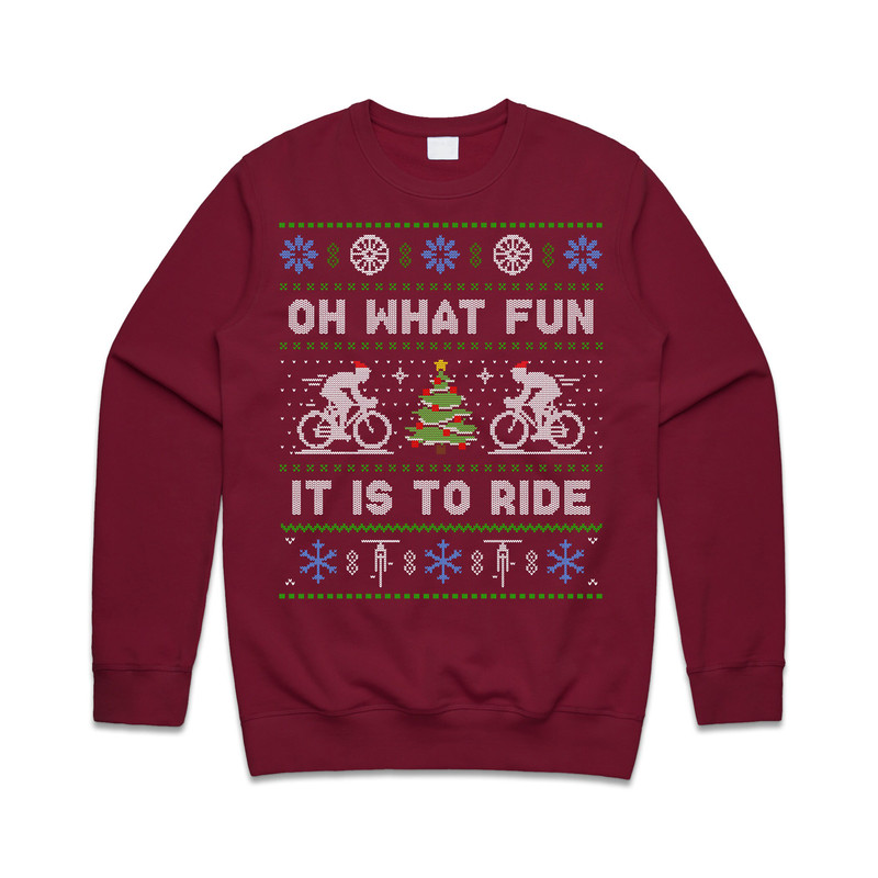 Cycling Oh What Fun It Is To Ride Jumper Sweater Sweatshirt Christmas Bicycle Cycle Gift Xmas - 2.jpg