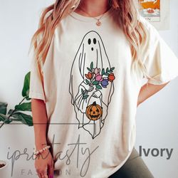 comfort colors halloween t-shirt, cute floral gh