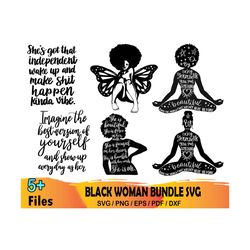 5 black woman bundle, trending svg, black woman bundle