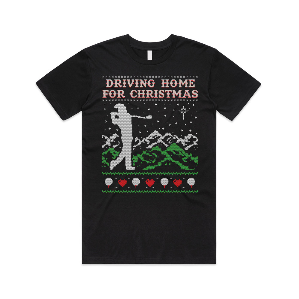 Driving Home For Christmas T-shirt Tee Top Xmas Golf Tees Balls Club Chris Rea Funny Gift - 1.jpg