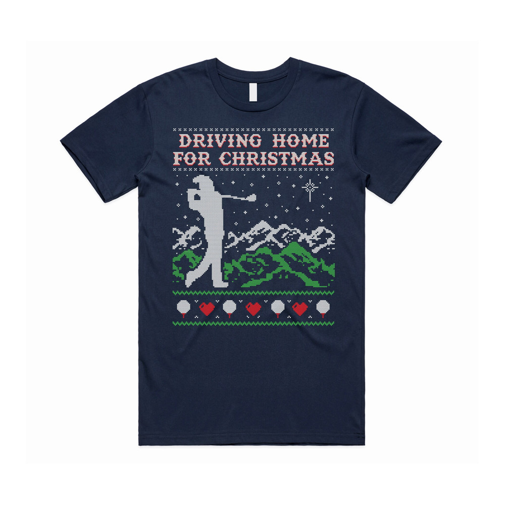 Driving Home For Christmas T-shirt Tee Top Xmas Golf Tees Balls Club Chris Rea Funny Gift - 2.jpg