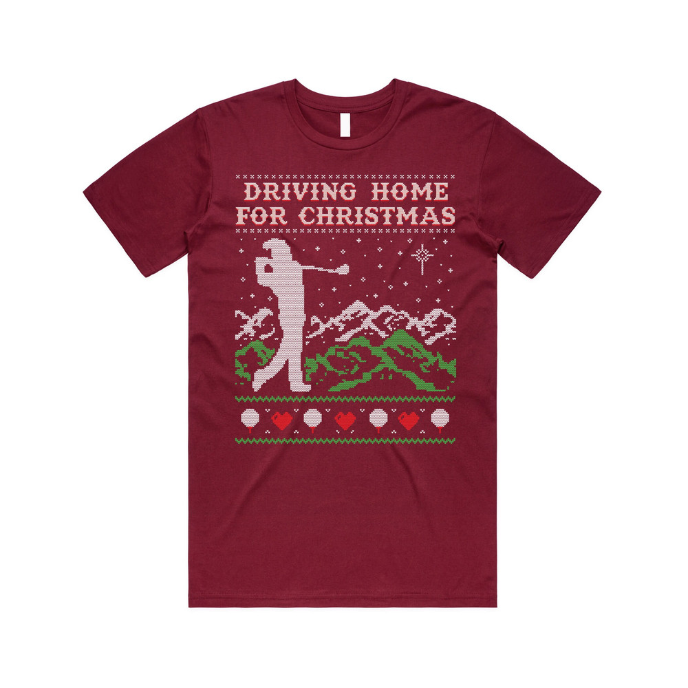 Driving Home For Christmas T-shirt Tee Top Xmas Golf Tees Balls Club Chris Rea Funny Gift - 3.jpg