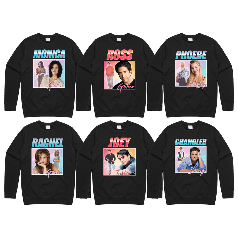 Friends Homage Jumper Sweater Sweatshirt Rachel Green Monica Geller Joey Tribbiani Phoebe Buffay Ross Geller Chandler Bing Retro 90's - 1.jpg