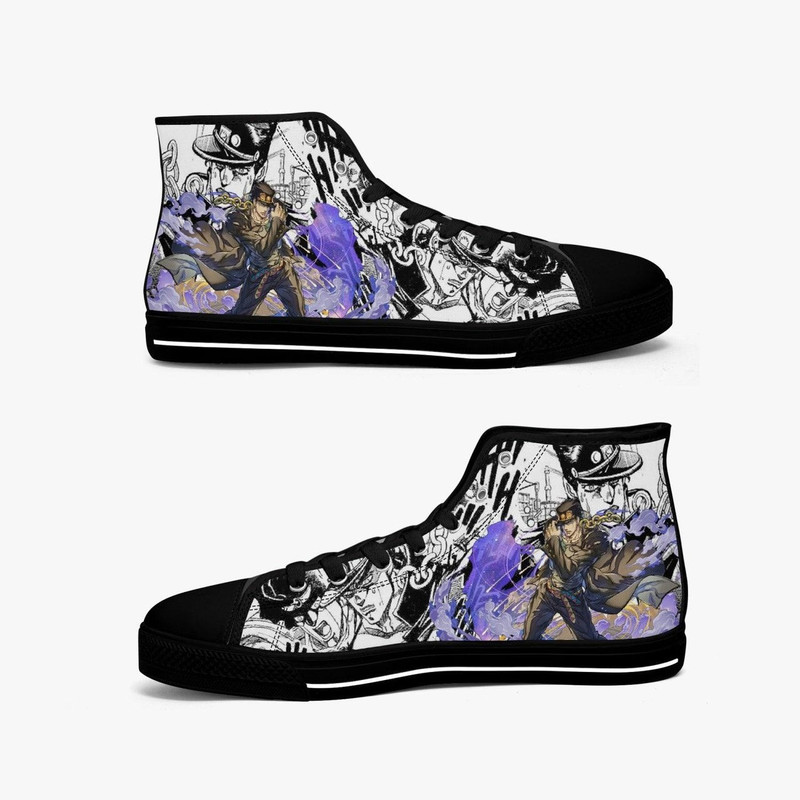 JoJos Bizarre Adventure Jotaro Kujo High Canvas Shoes for Fan, JoJos Bizarre Adventure Jotaro Kujo High Canvas Shoes Sneaker