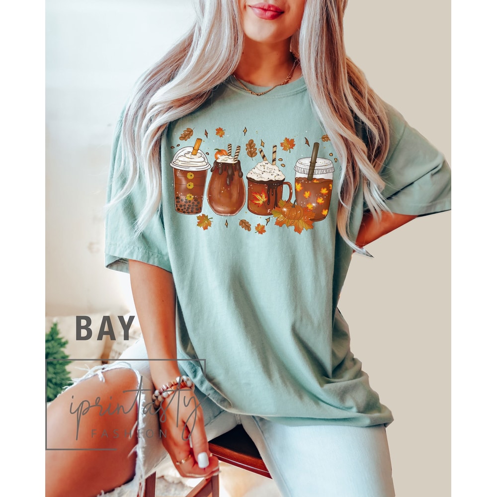 Comfort Colors® Fall Coffee t-shirt, Cute Fall t-shirt Women, Pumpkin Spice Latte t-shirt, Cute Fall t-shirt, Pumpkin Spice Shirt - 1.jpg