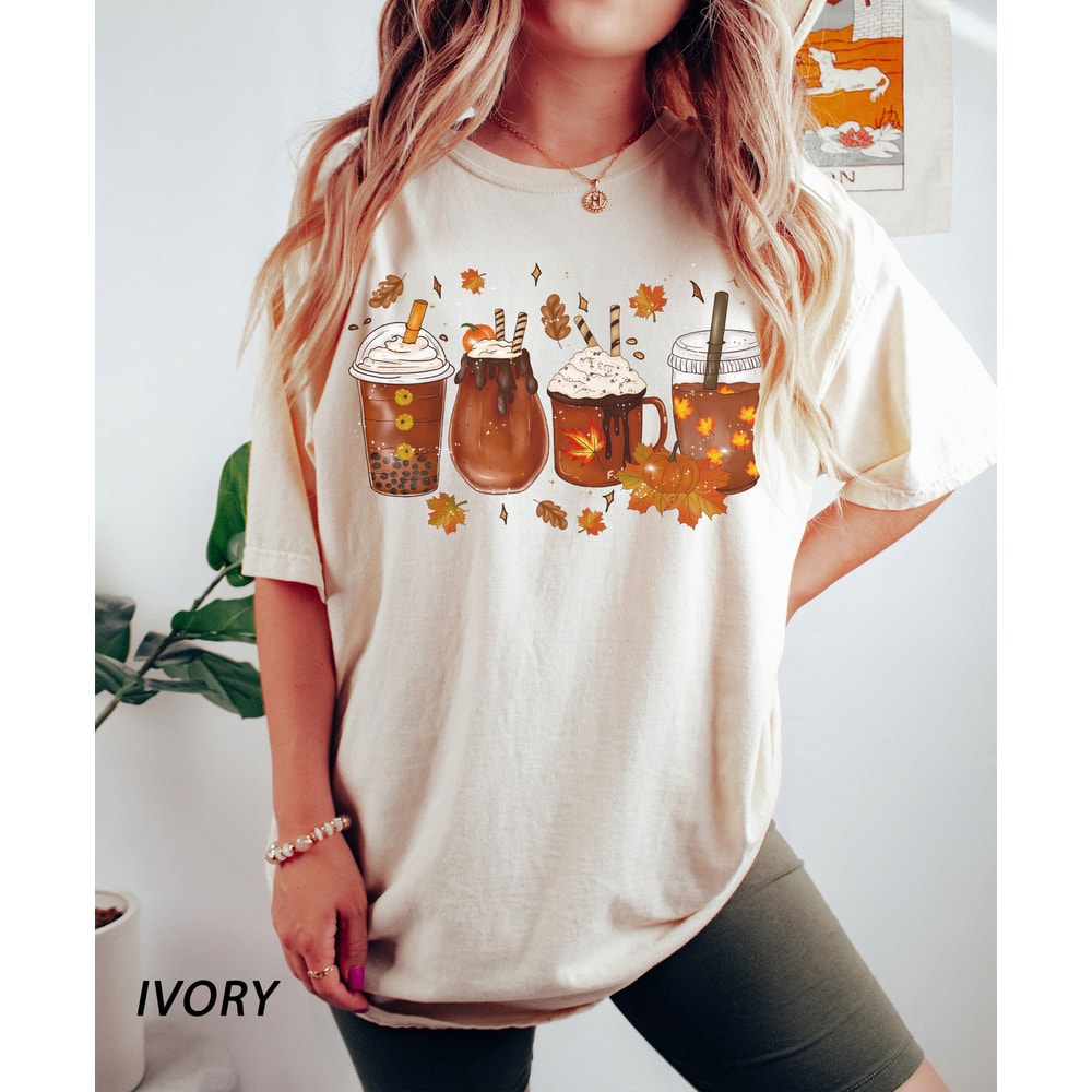 Comfort Colors® Fall Coffee t-shirt, Cute Fall t-shirt Women, Pumpkin Spice Latte t-shirt, Cute Fall t-shirt, Pumpkin Spice Shirt - 5.jpg