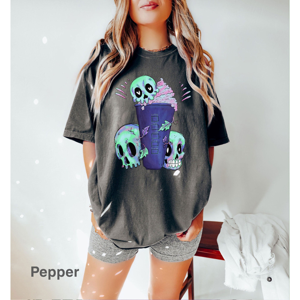 Comfort Colors® Halloween Skull Coffee, Pumpkin Spice t-shirt, Pumpkin t-shirt, Cute Fall t-shirt, iprintasty halloween, HALLOWEEN t-shirt - 1.jpg