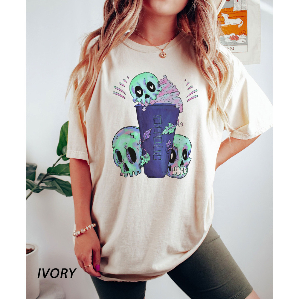 Comfort Colors® Halloween Skull Coffee, Pumpkin Spice t-shirt, Pumpkin t-shirt, Cute Fall t-shirt, iprintasty halloween, HALLOWEEN t-shirt - 3.jpg