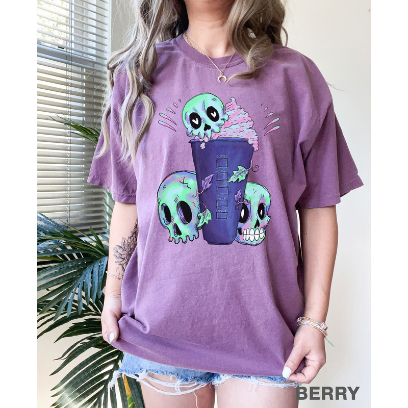 Comfort Colors® Halloween Skull Coffee, Pumpkin Spice t-shirt, Pumpkin t-shirt, Cute Fall t-shirt, iprintasty halloween, HALLOWEEN t-shirt - 4.jpg