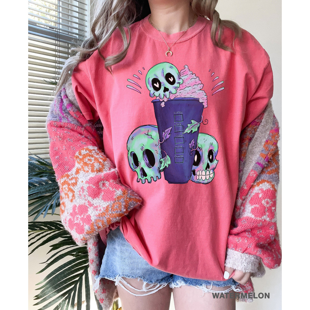Comfort Colors® Halloween Skull Coffee, Pumpkin Spice t-shirt, Pumpkin t-shirt, Cute Fall t-shirt, iprintasty halloween, HALLOWEEN t-shirt - 5.jpg