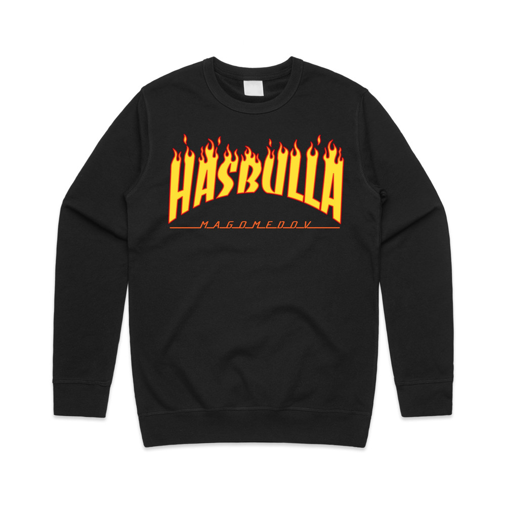 Hasbulla Magomedov Flames Jumper Sweater Sweatshirt Funny Internet Gift Meme Retro 90's Fire - 1.jpg