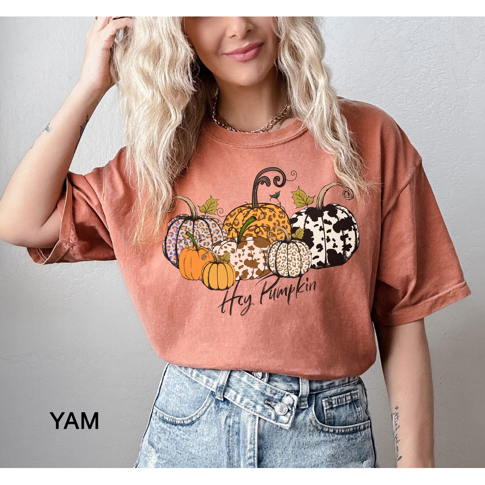 Comfort Colors® hey Pumpkin Shirt, Hello Pumpkin T-Shirt, Hey Pumpkin, Thanksgiving Shirt, Fall T-Shirt, Fall Shirt for Women, Pumpkin Shirt - 1.jpg