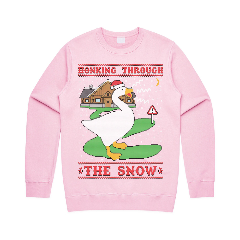 Honking Through The Snow Jumper Sweater Sweatshirt Swan Goose Christmas Funny Ugly Xmas Gift - 2.jpg