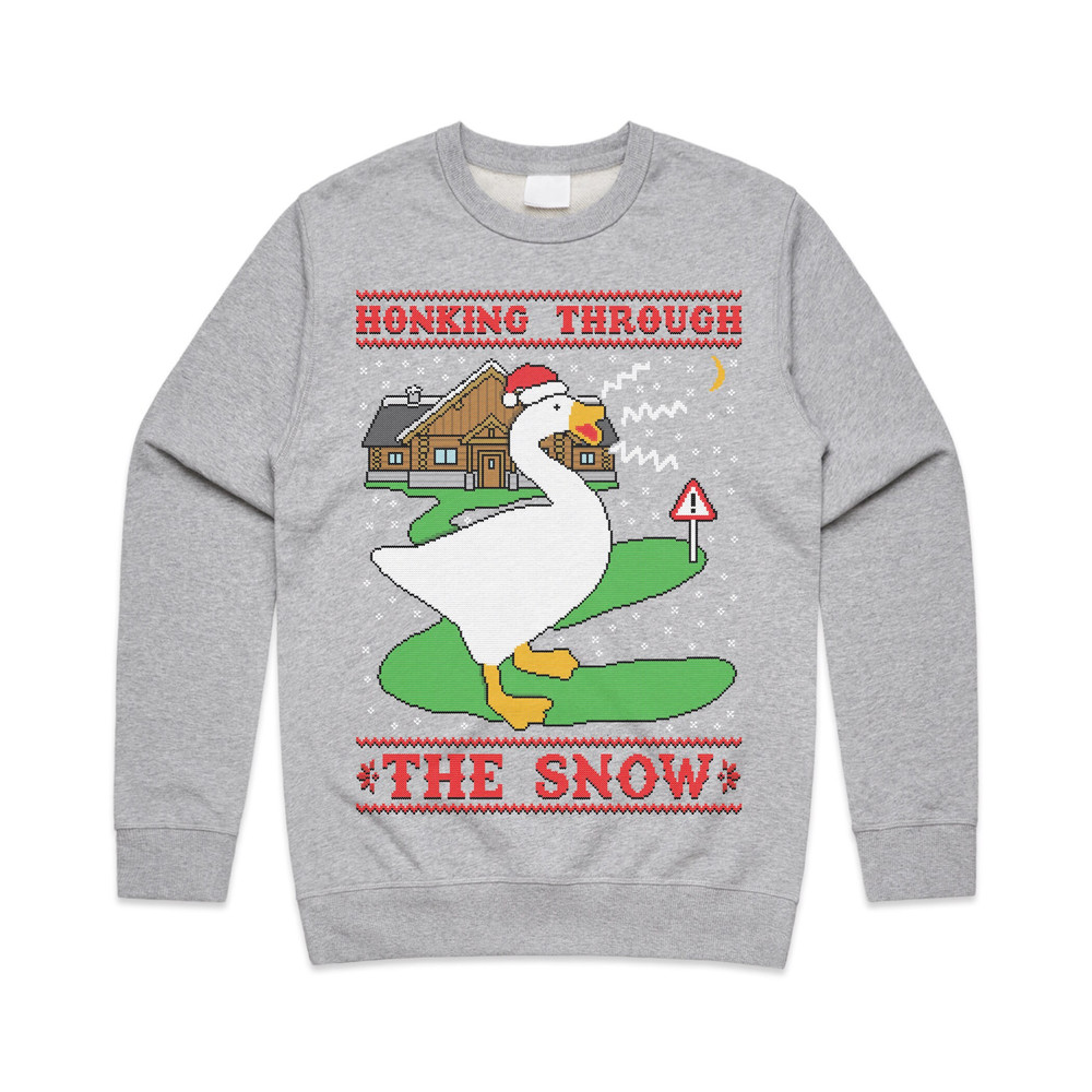 Honking Through The Snow Jumper Sweater Sweatshirt Swan Goose Christmas Funny Ugly Xmas Gift - 3.jpg