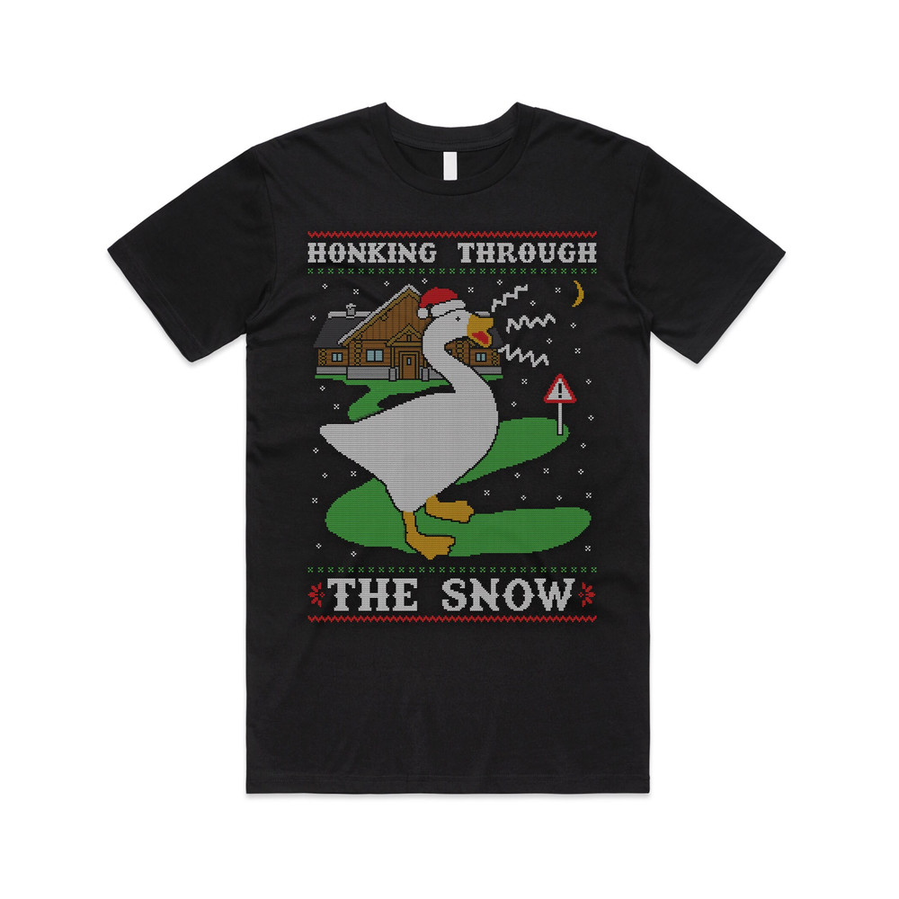 Honking Through The Snow T-shirt Tee Top Swan Goose Christmas Funny Ugly Xmas Gift - 5.jpg