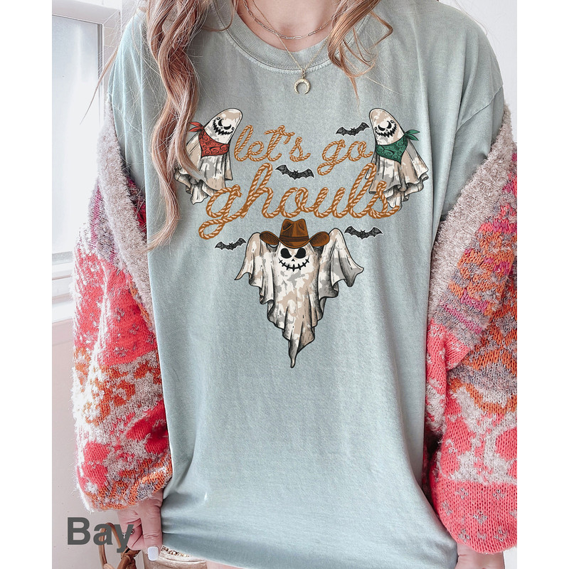 Comfort ColorsĀ® Howdy Halloween Shirt, Lets go ghouls Shirt, Halloween Shirt, Retro Halloween shirt, Cowgirl Halloween, iprintasty halloween - 4.jpg
