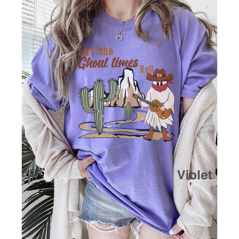 Comfort ColorsĀ® Let the Ghoul times roll , Fall Shirt, Halloween Shirt, Retro Halloween shirt, Cowgirl Halloween, iprintasty halloween - 3.jpg