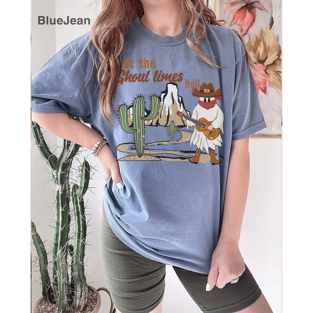 Comfort ColorsĀ® Let the Ghoul times roll , Fall Shirt, Halloween Shirt, Retro Halloween shirt, Cowgirl Halloween, iprintasty halloween - 4.jpg