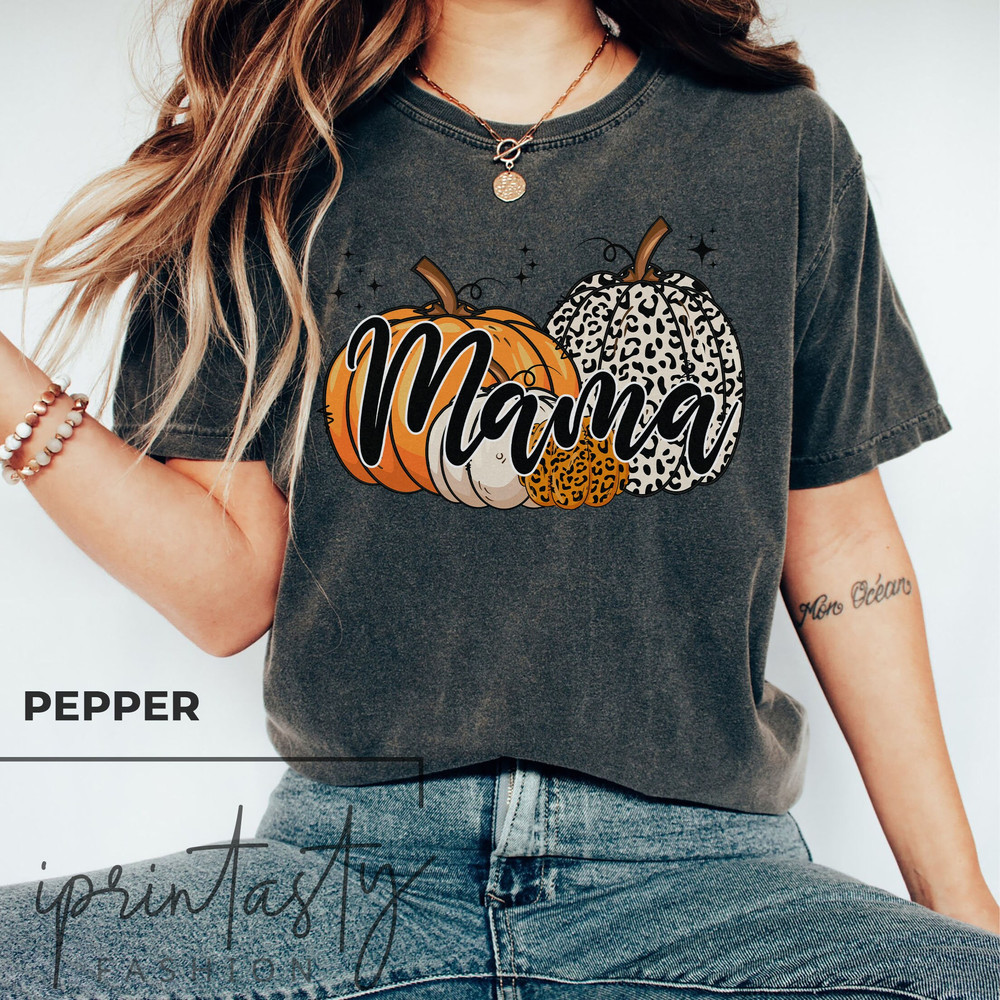 Comfort ColorsĀ® Mama Pumpkin Shirt, Mama's Pumpkin Shirt, lopard Pumpkin Shirt, Mama Shirt, Thankful Mama Shirt, iprintasty halloween - 4.jpg