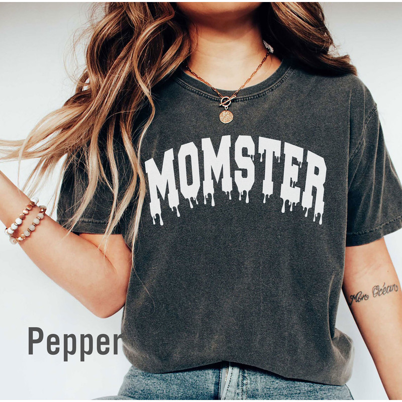 Comfort Colors® Momster Shirt, Graphic Tees for Women, Cute Halloween t-shirt, Retro Fall Shirt, Vintage Ghost Shirt, iprintasty halloween - 5.jpg