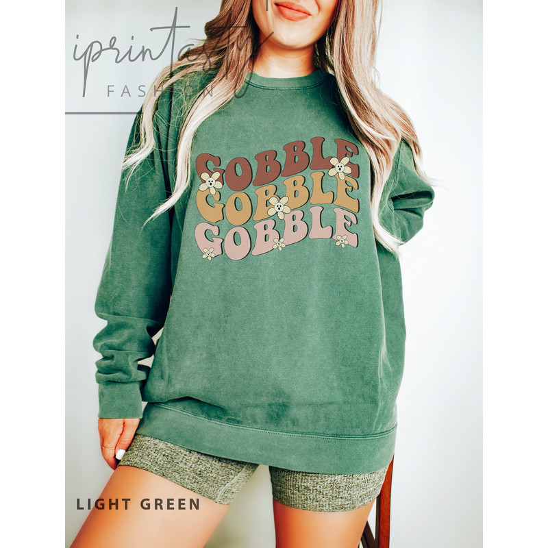 Comfort Colors® retro Gobble sweatshirt, Thanksgiving sweatshirt, Gobble sweatshirt, Thanksgiving Family, Fall Shirt, iprintasty halloween - 1.jpg