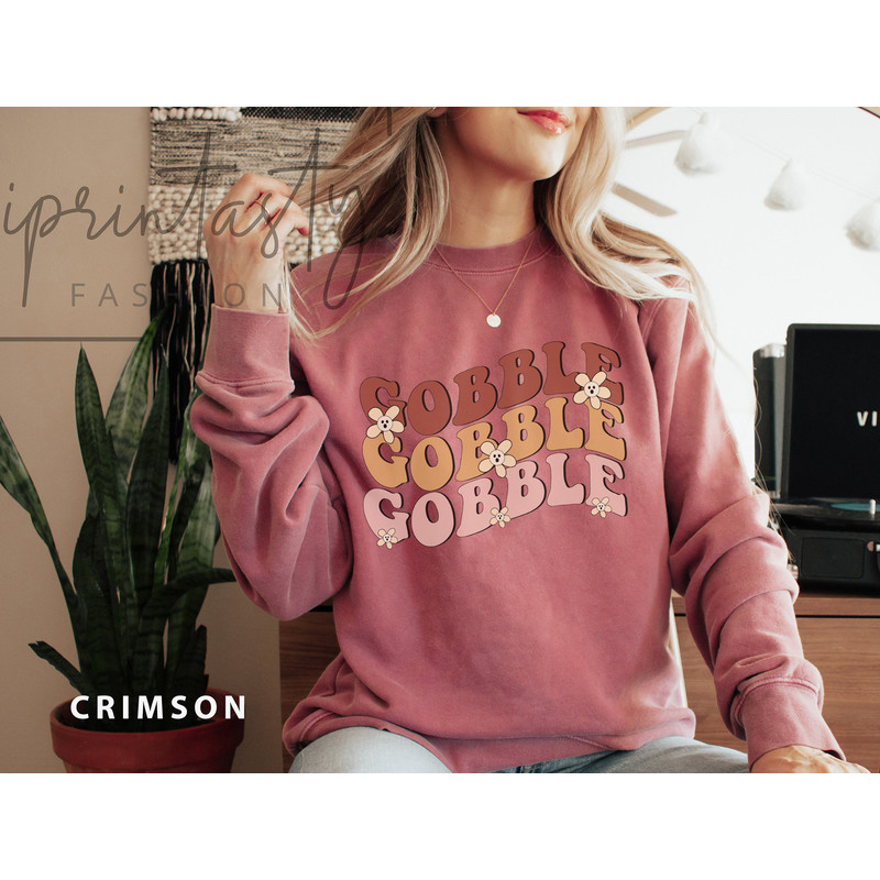 Comfort Colors® retro Gobble sweatshirt, Thanksgiving sweatshirt, Gobble sweatshirt, Thanksgiving Family, Fall Shirt, iprintasty halloween - 2.jpg