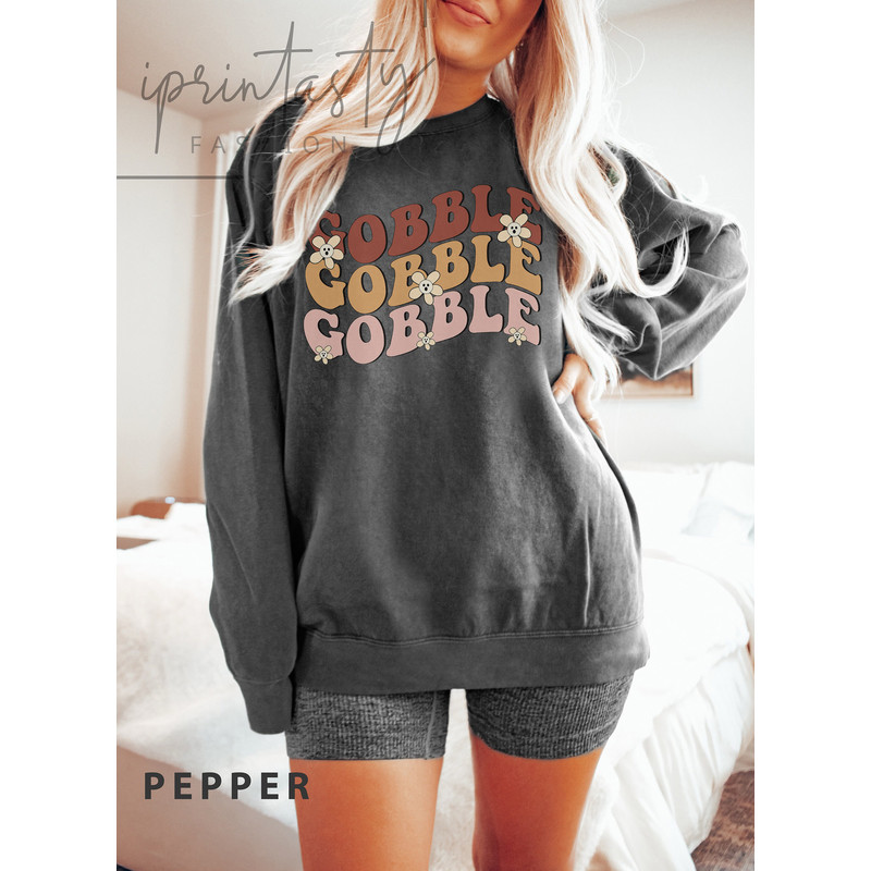 Comfort Colors® retro Gobble sweatshirt, Thanksgiving sweatshirt, Gobble sweatshirt, Thanksgiving Family, Fall Shirt, iprintasty halloween - 3.jpg
