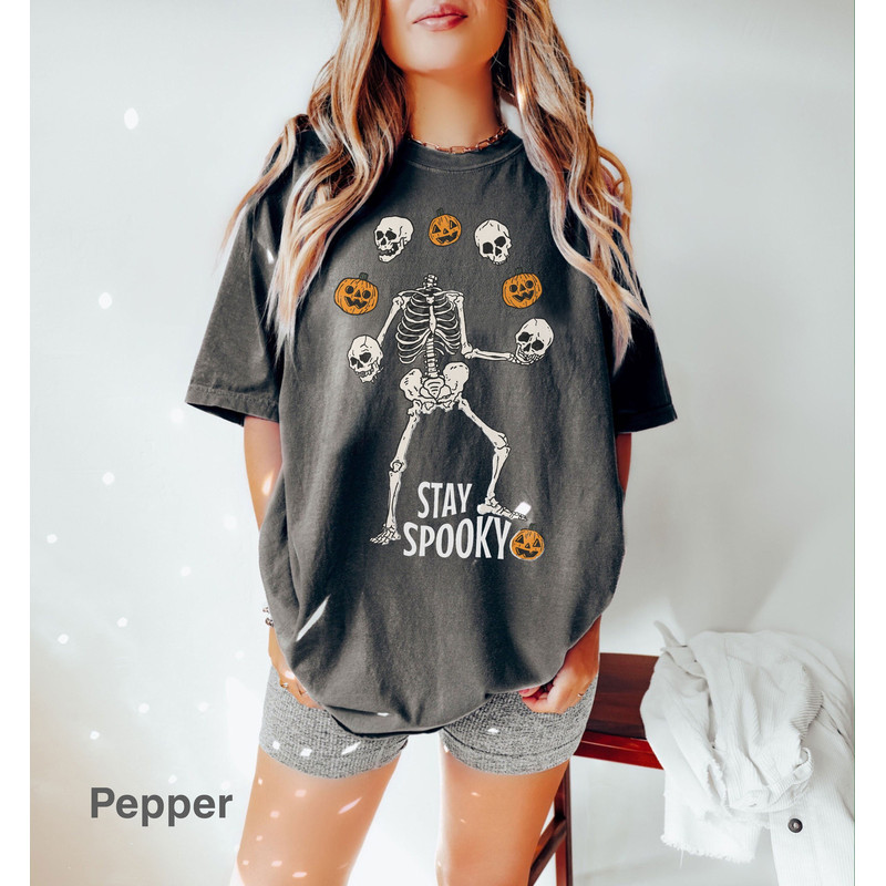 Comfort Colors® Retro Halloween t-shirt, Skeleton Halloween Shirt, stay spooky Shirt, Fall Shirt, Halloween Shirt, iprintasty halloween - 1.jpg