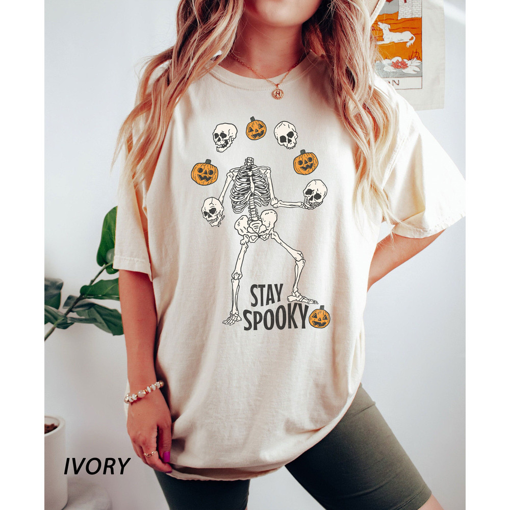 Comfort Colors® Retro Halloween t-shirt, Skeleton Halloween Shirt, stay spooky Shirt, Fall Shirt, Halloween Shirt, iprintasty halloween - 4.jpg
