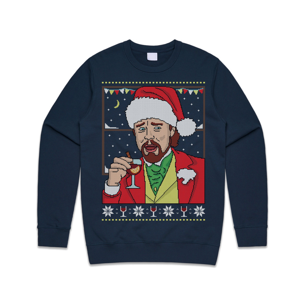 Leonardo DiCaprio Meme Christmas Jumper Sweater Sweatshirt Funny Drinking Laughing Xmas Viral Gift - 1.jpg