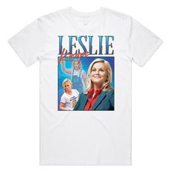 leslie knope homage t-shirt tee top parks  rec tv show gift retro 90s vintage funny
