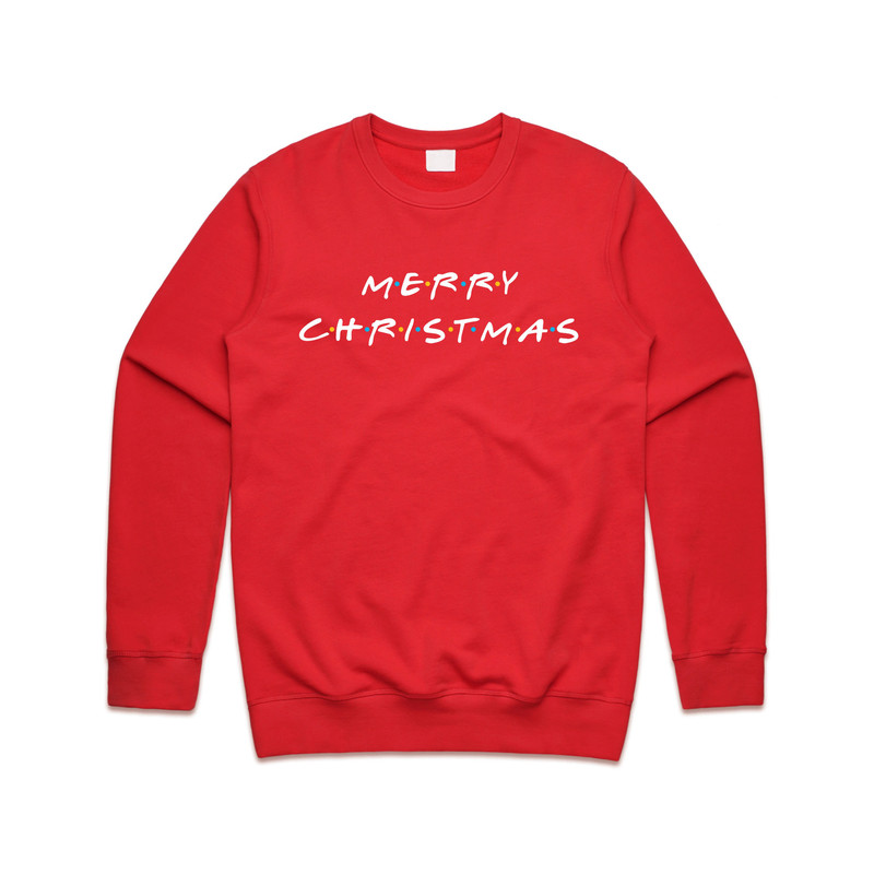 Merry Christmas Jumper Sweater Sweatshirt Friends TV Show Ross Chandler Joey Phoebe Rachel Monica Funny Vintage Retro 90's - 1.jpg