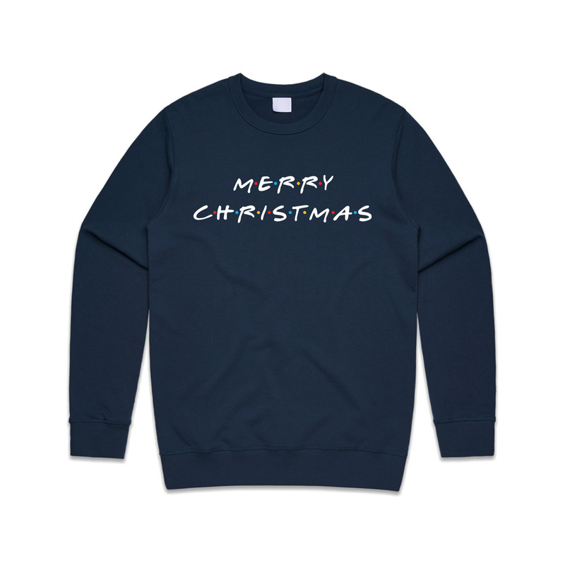 Merry Christmas Jumper Sweater Sweatshirt Friends TV Show Ross Chandler Joey Phoebe Rachel Monica Funny Vintage Retro 90's - 2.jpg