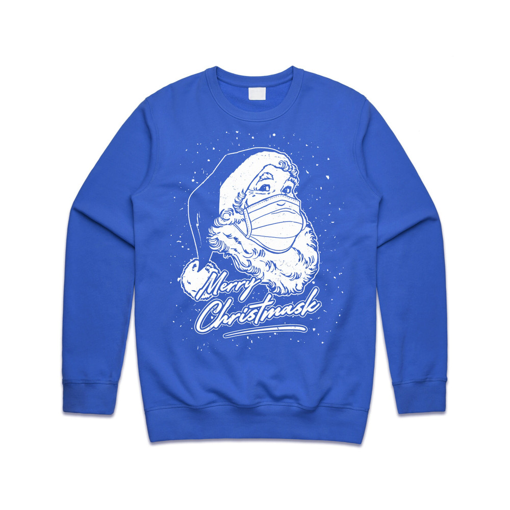 Merry Christmask Christmas Jumper Sweater Sweatshirt Santa Face Mask Lockdown Quarantine 2020 Funny - 1.jpg