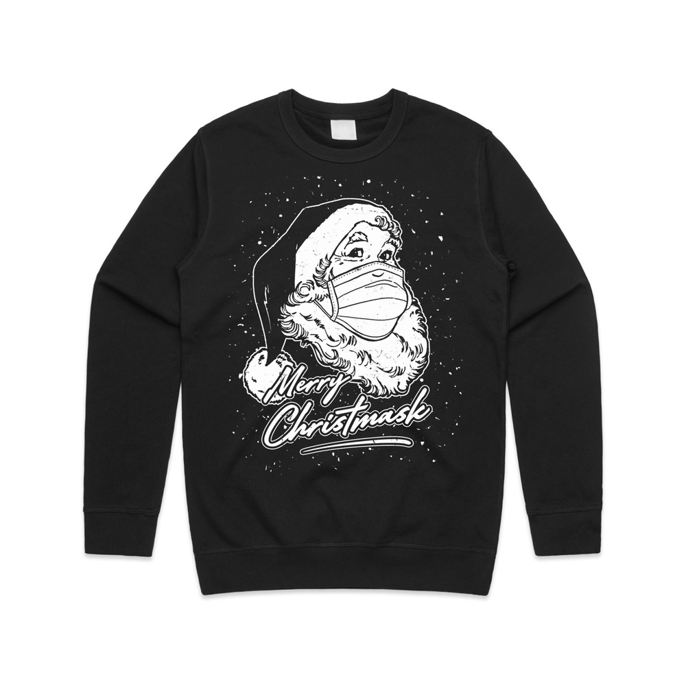 Merry Christmask Christmas Jumper Sweater Sweatshirt Santa Face Mask Lockdown Quarantine 2020 Funny - 4.jpg