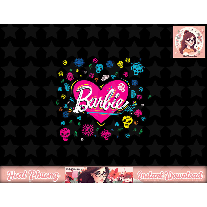 Barbie Halloween Heart Sugar Skulls png, sublimation copy.jpg