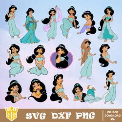 Jasmine Princess Svg, Disney Svg, Cut Files, Cricut, Clipart, Silhouette, Printable, Vector Graphics, Digital Download