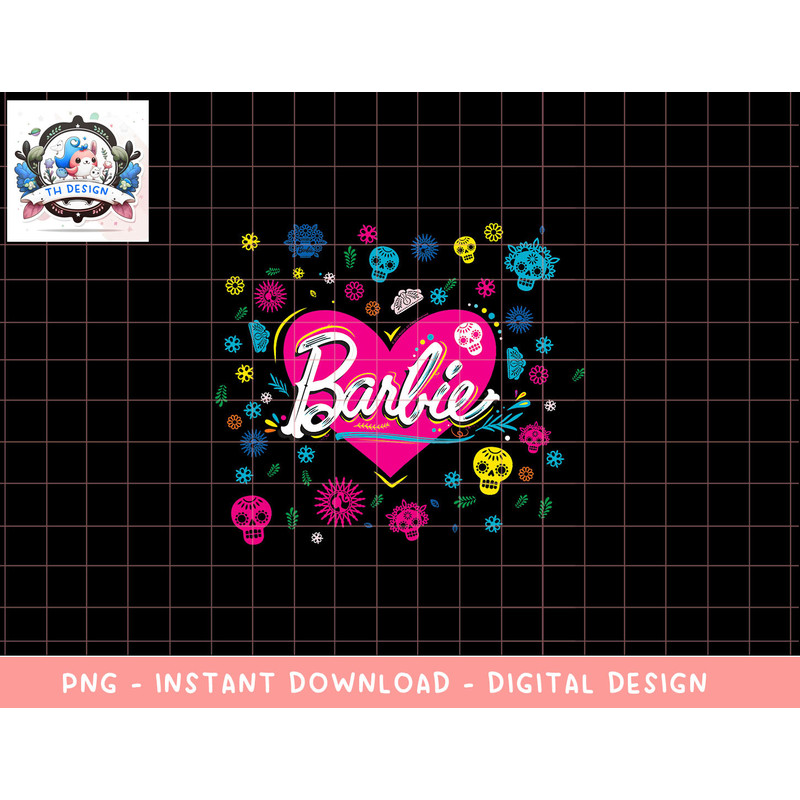 Barbie Halloween Heart Sugar Skulls png, sublimation copy.jpg