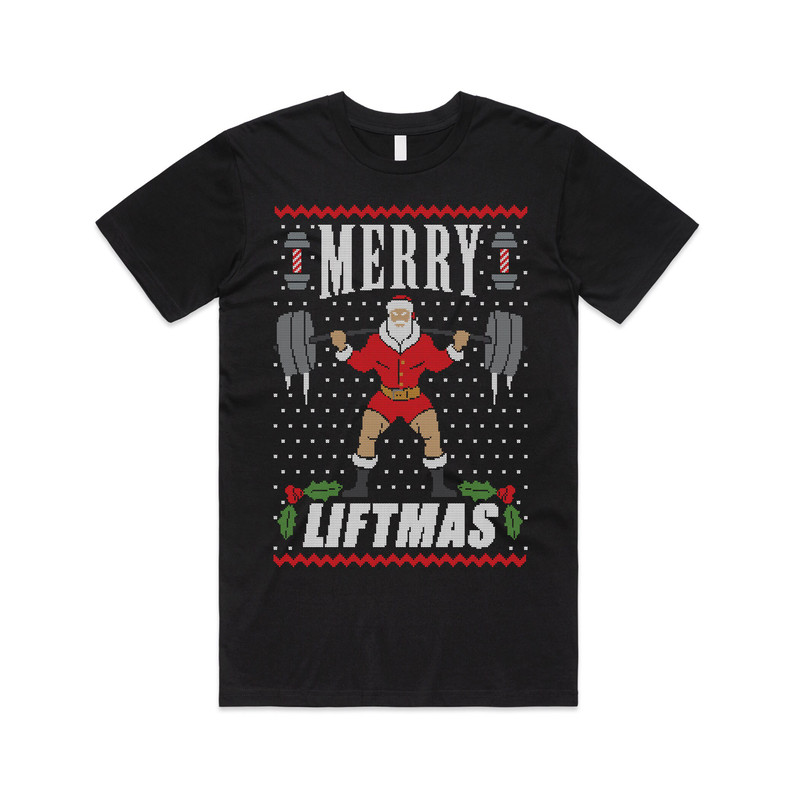 Merry Liftmas Christmas T-shirt Tee Top Funny Ugly Weightlifter Gym Fit - 2.jpg