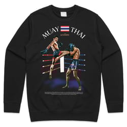 muay thai vintage style jumper sweater sweatshirt graphic kick boxing martial arts gift
