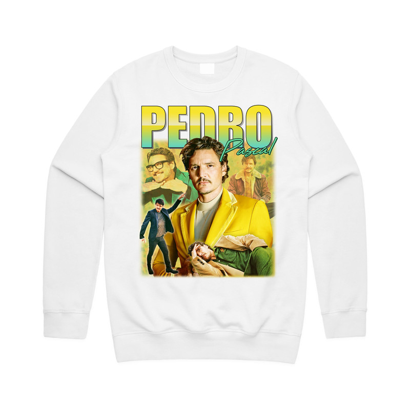 Pedro Pascal Homage Jumper Sweater Movie Icon Retro 90's Actor Gift Unisex Men’s Women’s - 1.jpg