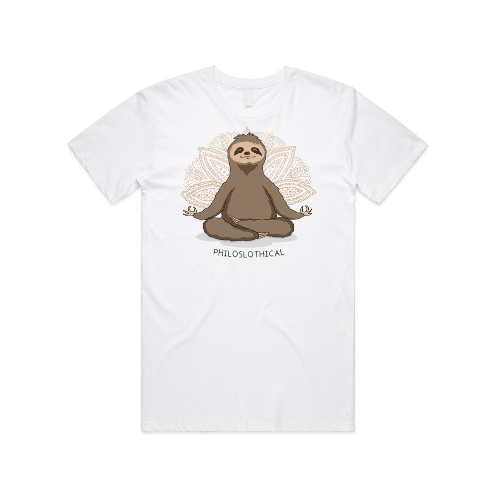 Philoslothical Funny T-Shirt Tee Top Gift Hot Yoga Sloth Meditate Meditation - 1.jpg