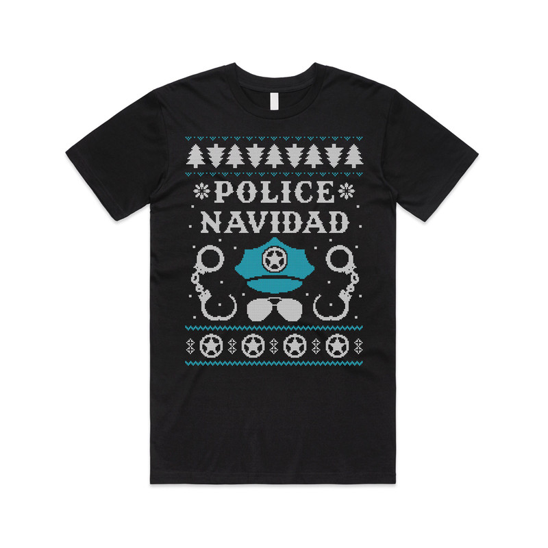 Police Navidad T-shirt Tee Top Christmas Xmas Feliz Cop Officer Funny Gift Badge - 2.jpg