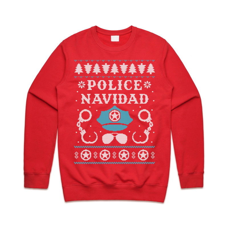 Police Navidad Jumper Sweater Sweatshirt Christmas Xmas Feliz Cop Officer Funny Gift Badge - 3.jpg