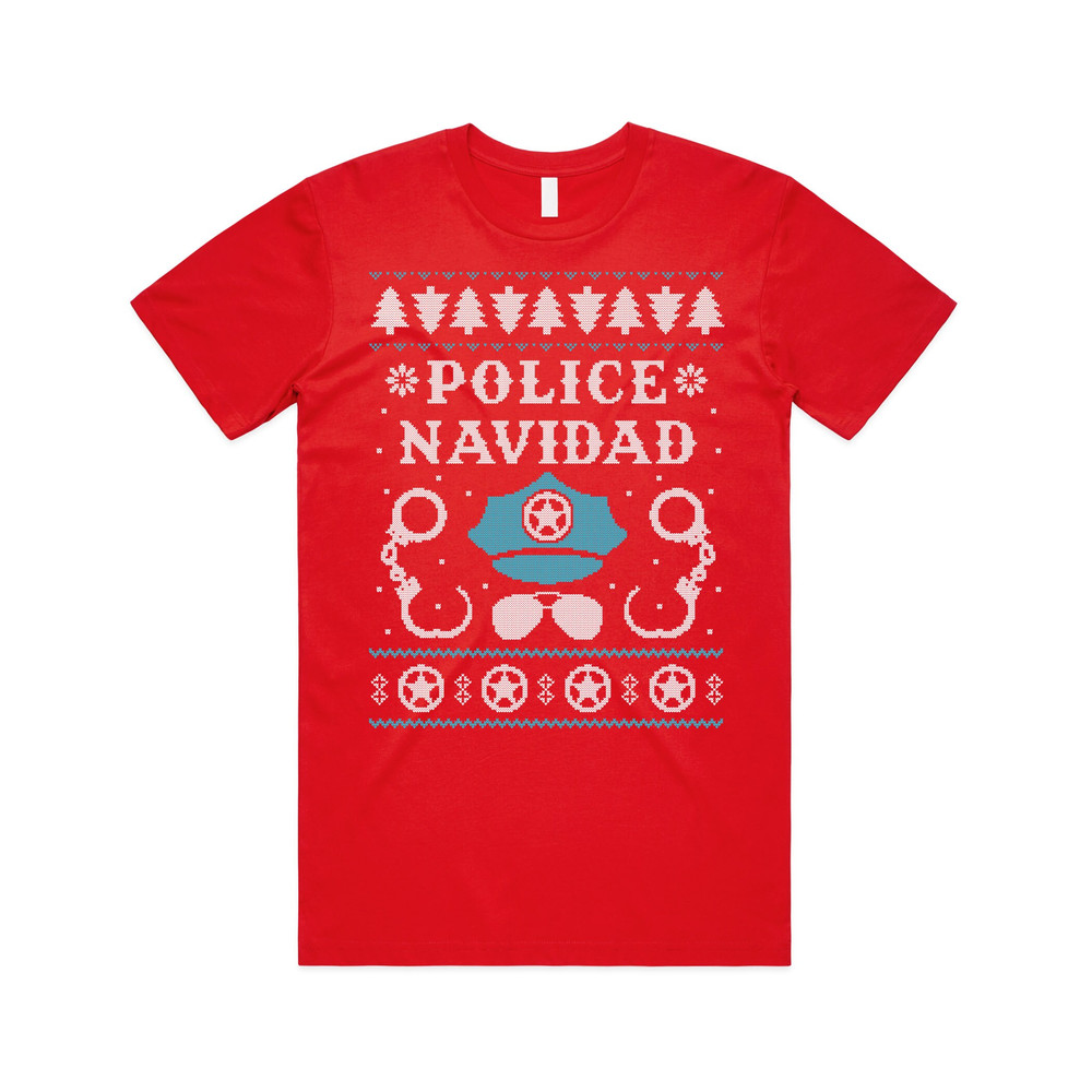 Police Navidad T-shirt Tee Top Christmas Xmas Feliz Cop Officer Funny Gift Badge - 3.jpg