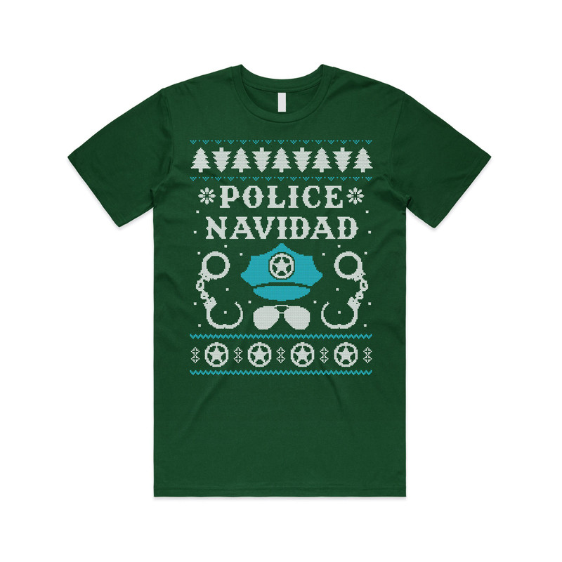 Police Navidad T-shirt Tee Top Christmas Xmas Feliz Cop Officer Funny Gift Badge - 4.jpg