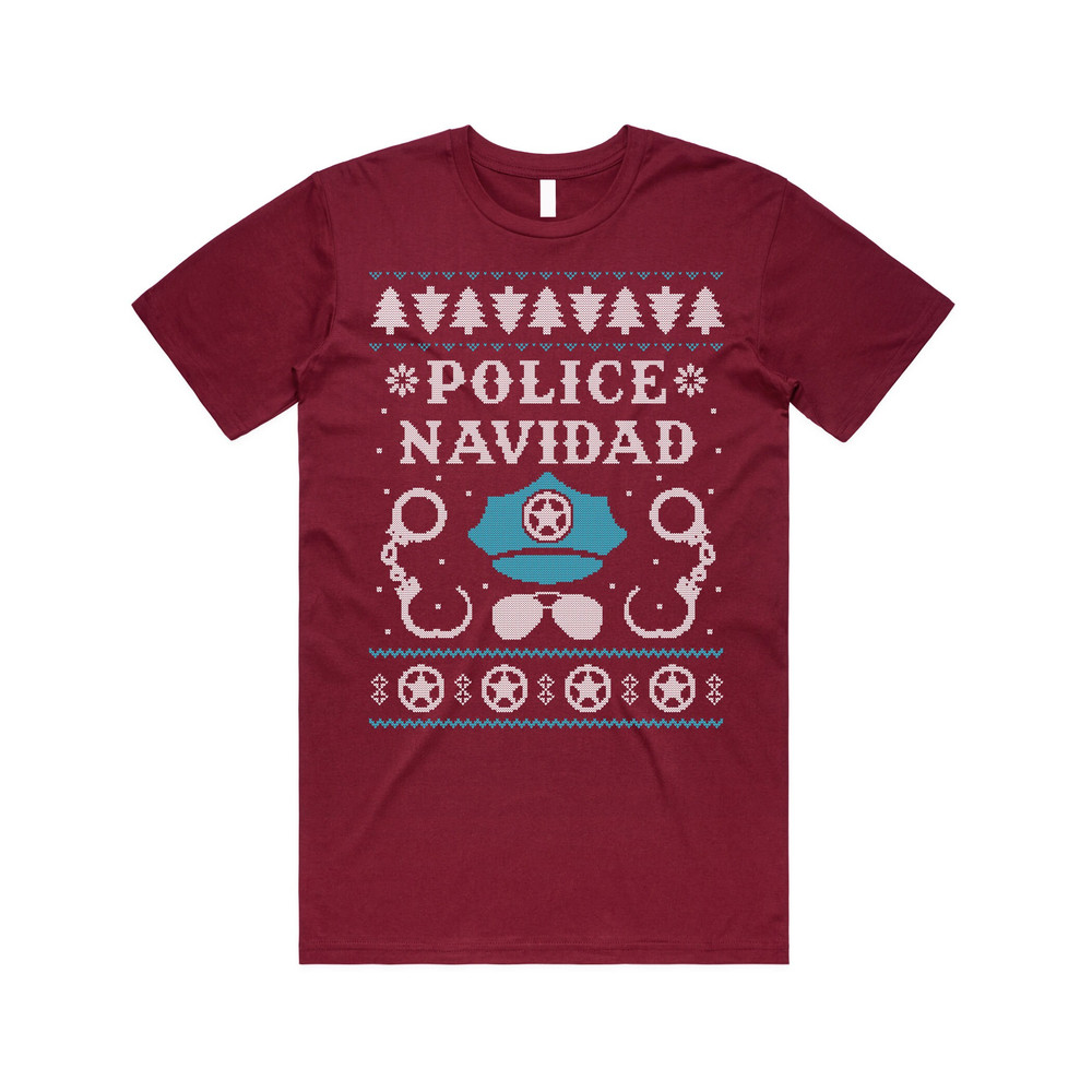 Police Navidad T-shirt Tee Top Christmas Xmas Feliz Cop Officer Funny Gift Badge - 5.jpg