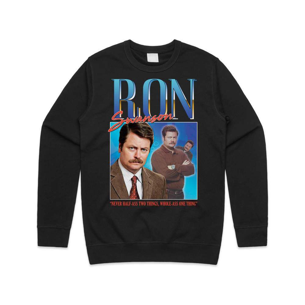 Ron Swanson Homage Jumper Sweater Sweatshirt Parks & Rec Funny Retro 90's Gift - 2.jpg