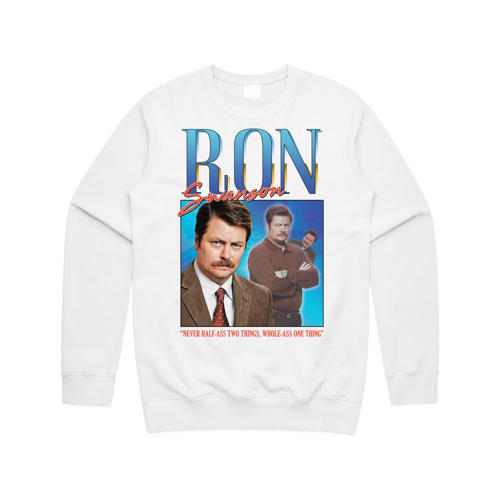Ron Swanson Homage Jumper Sweater Sweatshirt Parks & Rec Funny Retro 90's Gift - 3.jpg